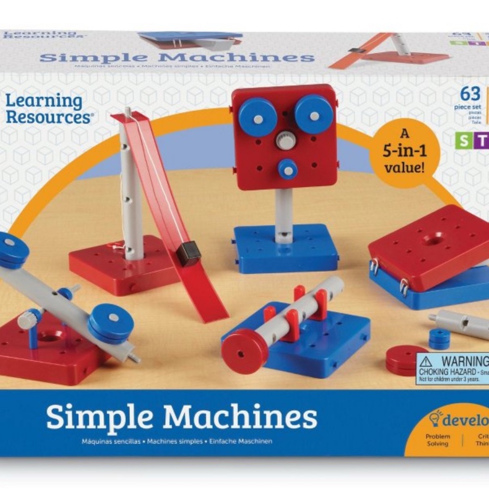 Learning Resources Simple Machines Toy Set - Red and Blue